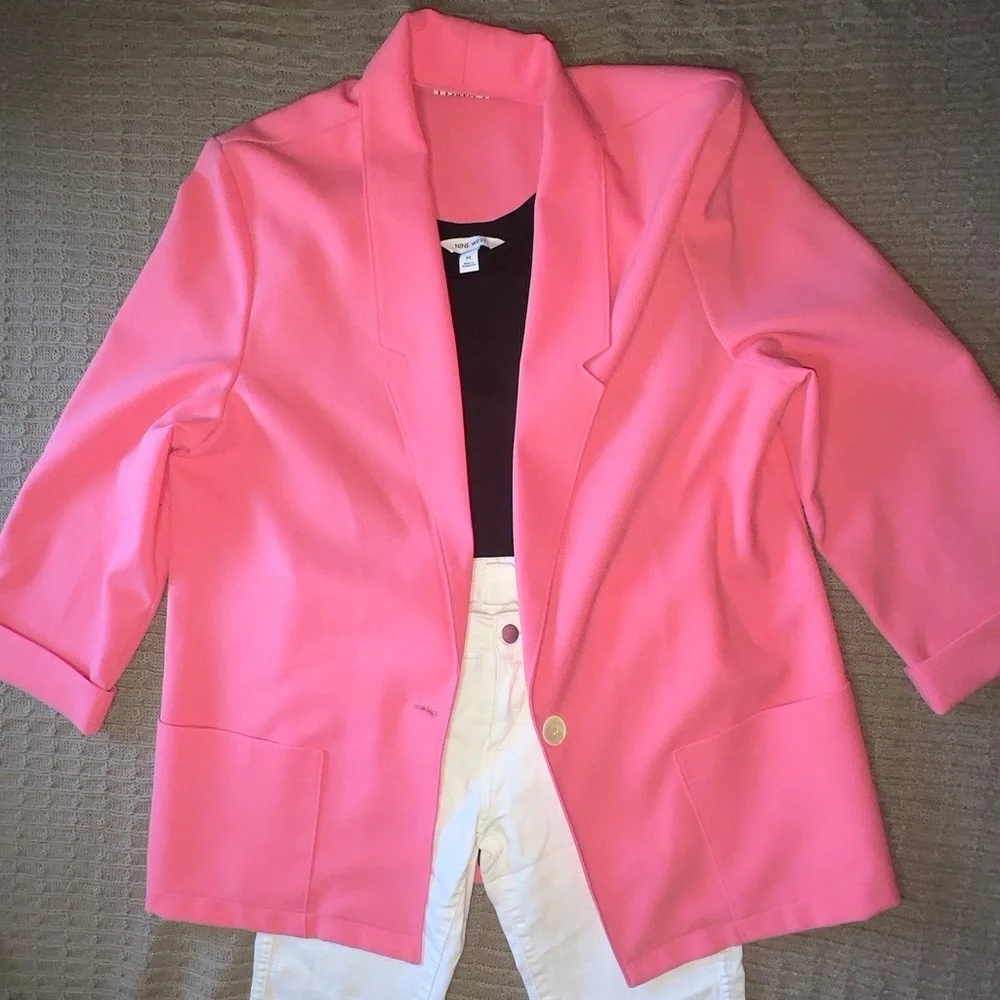 Vintage Cricket Lane  apricot colored blazer one button blazer light blazer - Picture 7 of 11